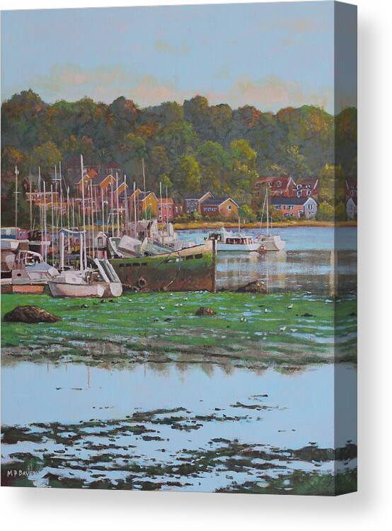 Boats Canvas Print featuring the painting Bitterne Boats Southampton by Martin Davey