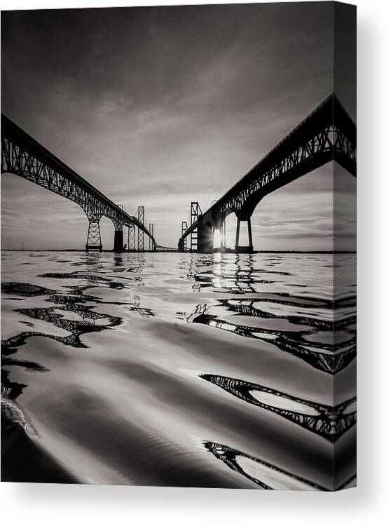 Waterscape Canvas Print featuring the photograph Black and White Reflections by Jennifer Casey