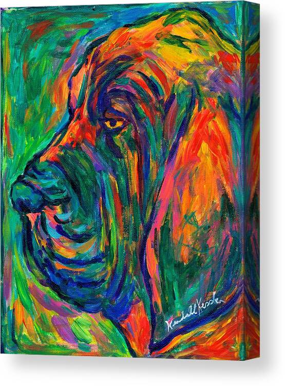 Dog Canvas Print featuring the painting Bloodhound by Kendall Kessler