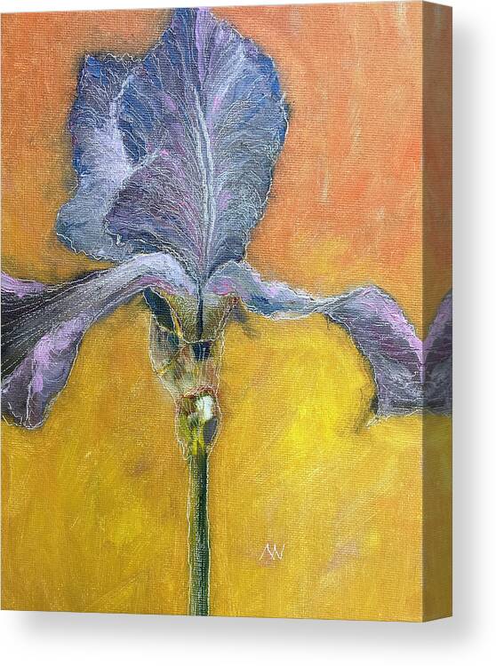 Iris Canvas Print featuring the painting Blue Iris by AnneMarie Welsh