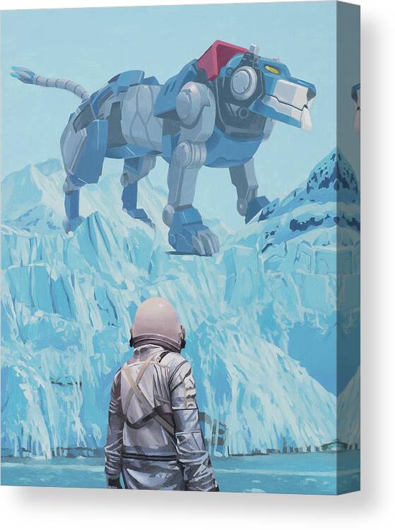 Astronaut Canvas Print featuring the painting Blue Lion by Scott Listfield