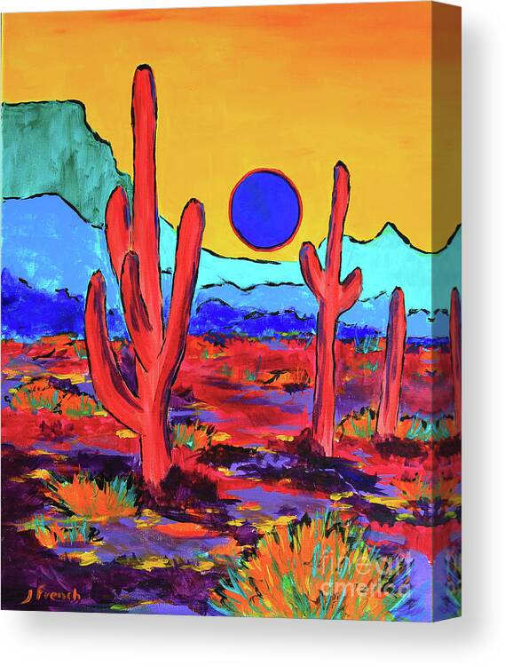 Art Canvas Print featuring the painting Blue Moon by Jeanette French