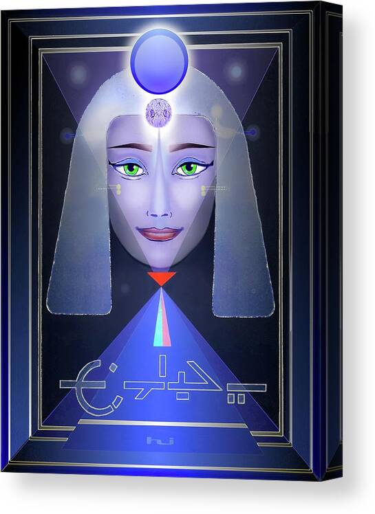 Guardian Canvas Print featuring the digital art Blue Nile Guardian by Hartmut Jager