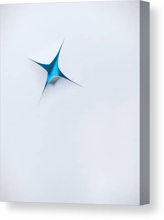 Scott Norris Photography Canvas Print featuring the photograph Blue Star on White by Scott Norris