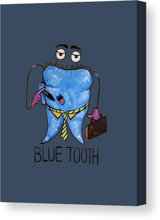 Blue Tooth Canvas Print featuring the painting Blue Tooth by Anthony Falbo