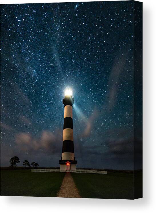 Bodie Canvas Print featuring the photograph Bodie Lighthouse Under the Stars by Nick Noble