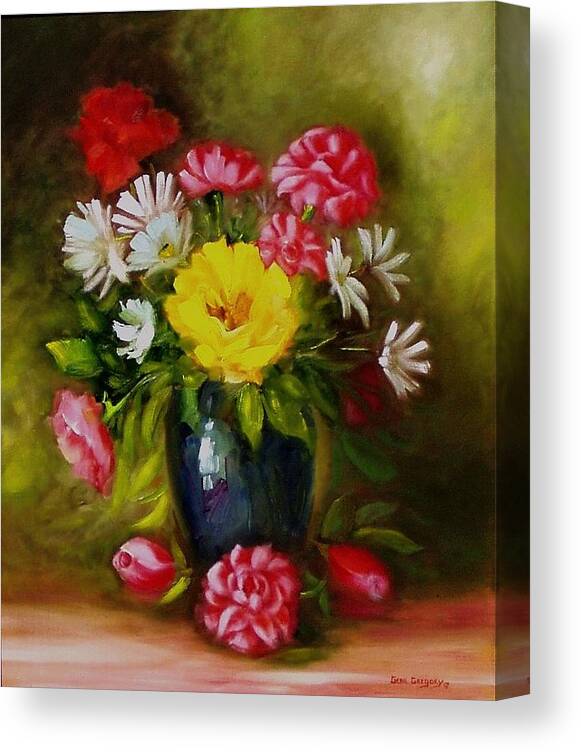 Still Life Canvas Print featuring the painting Boquet by Gene Gregory