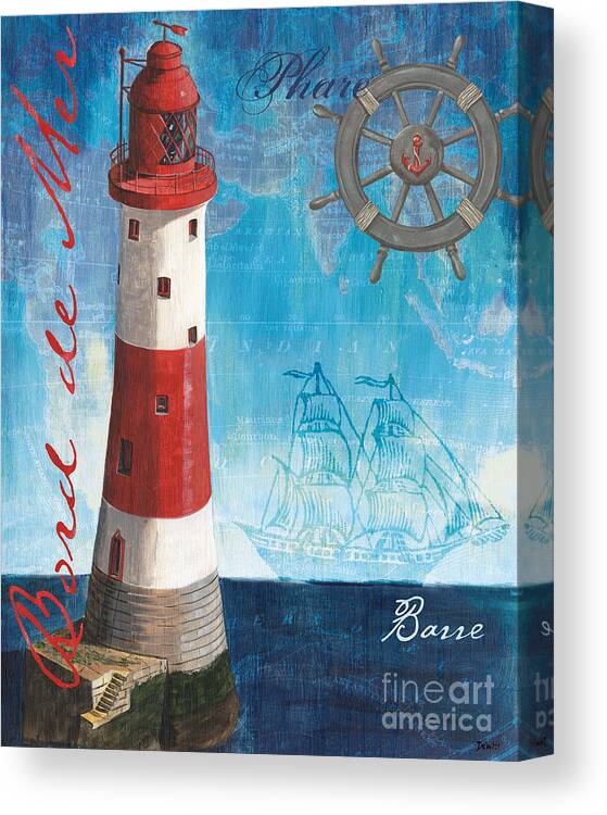 Coastal Canvas Print featuring the painting Bord de Mer by Debbie DeWitt