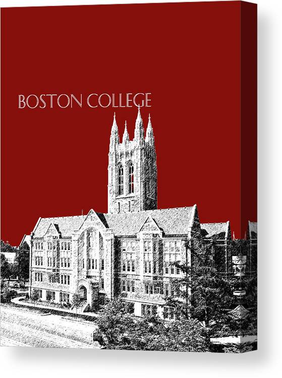 University Canvas Print featuring the digital art Boston College - Maroon by DB Artist