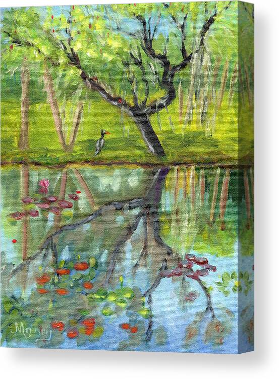 Oil Canvas Print featuring the painting Bottlebrush by Marcy Brennan