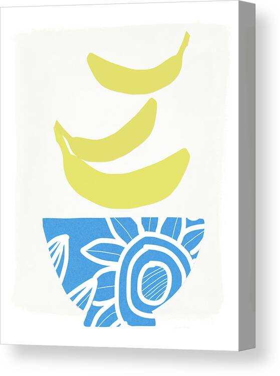 Bananas Canvas Print featuring the painting Bowl of Bananas- Art by Linda Woods by Linda Woods