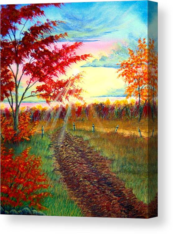 Landscape Canvas Print featuring the painting Breaking Light by David Bentley