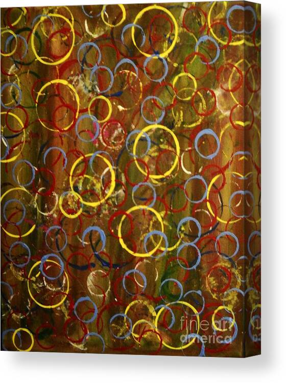 Colors Canvas Print featuring the painting Bubbles in Light by Leslie Revels