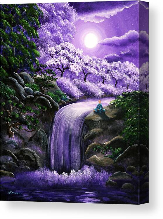 Satori Canvas Print featuring the painting Buddha Between Heaven and Earth by Laura Iverson