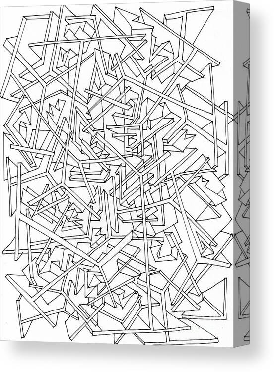 Abstract Pen And Ink Drawing Canvas Print featuring the drawing Building Blocks by Nancy Kane Chapman