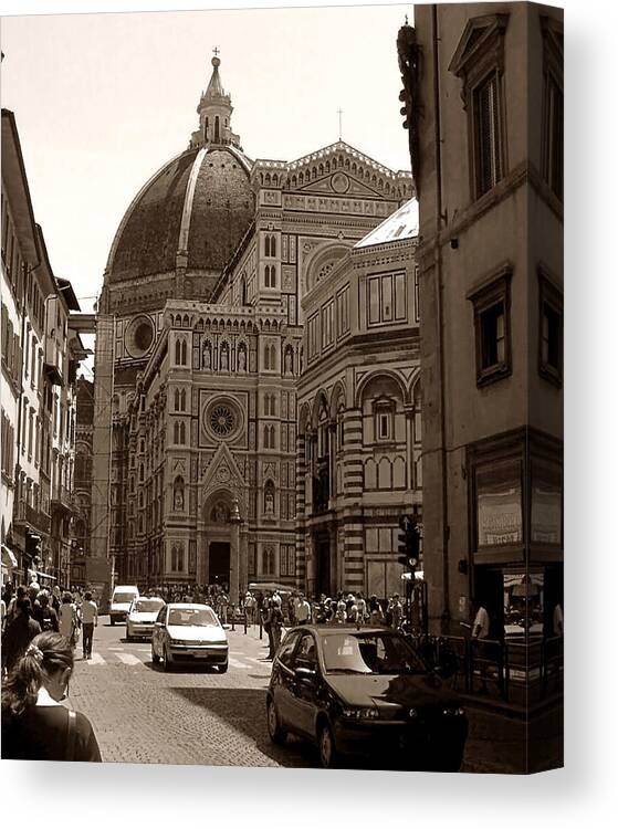 Architecture Canvas Print featuring the photograph Bustling Firenze by Steven Myers