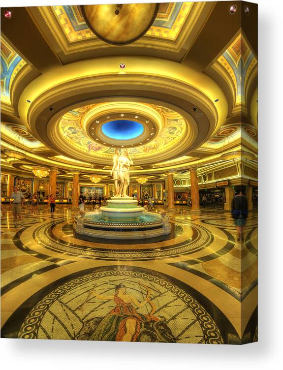 Art Canvas Print featuring the photograph Caesar's Grand Lobby by Yhun Suarez