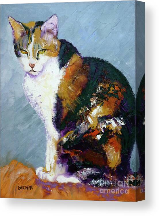 Cat Canvas Print featuring the painting Calico Buddy by Susan A Becker