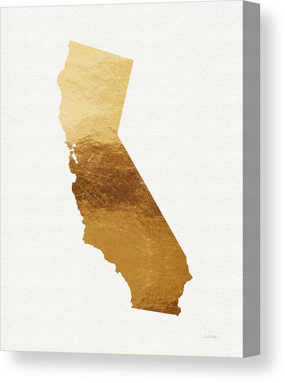 California Canvas Print featuring the mixed media California Gold- Art by Linda Woods by Linda Woods