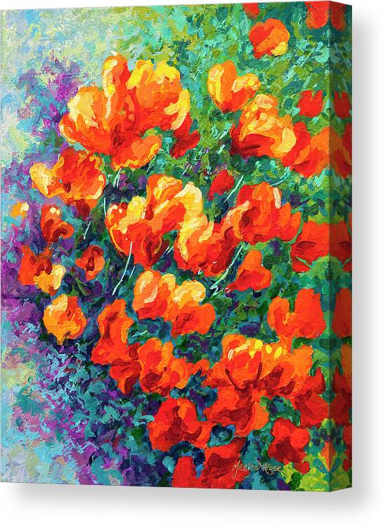 Iris Canvas Print featuring the painting California Poppies by Marion Rose