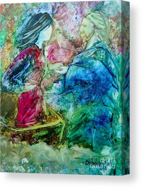 Prophetic Art Canvas Print featuring the painting Called Out of the Boat by Deborah Nell