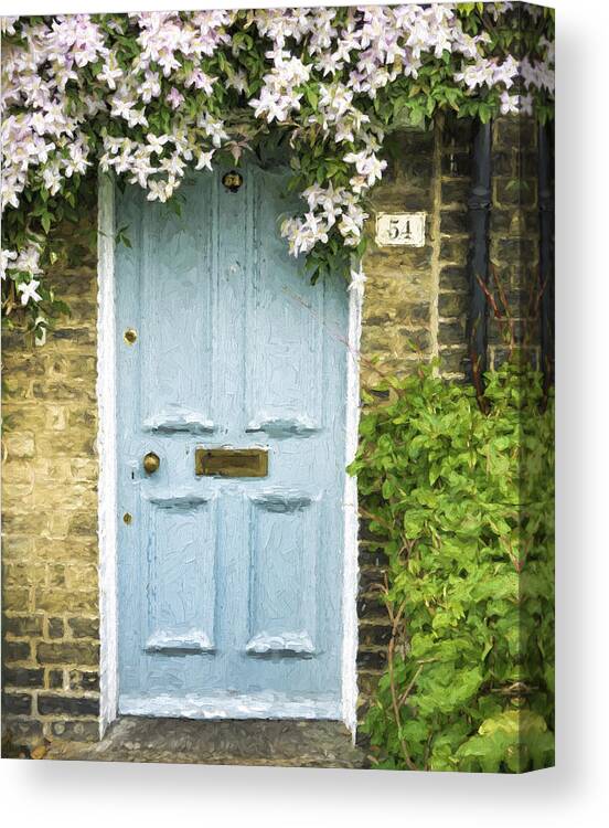 England Canvas Print featuring the photograph Cambridge Doorway 54 Painterly Effect by Carol Leigh