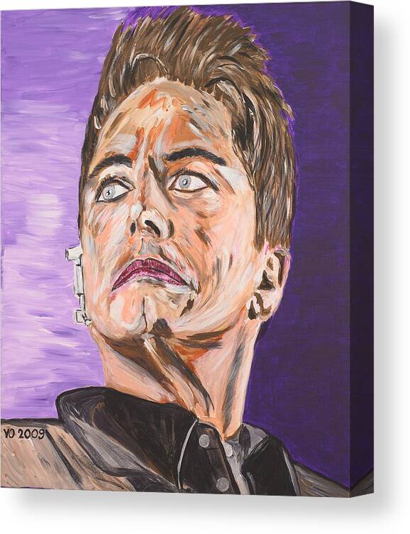 Torchwood Canvas Print featuring the painting Captain Jack Harkness by Valerie Ornstein
