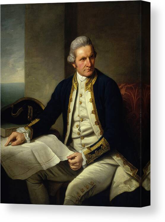 Painting Canvas Print featuring the painting Captain James Cook by Mountain Dreams