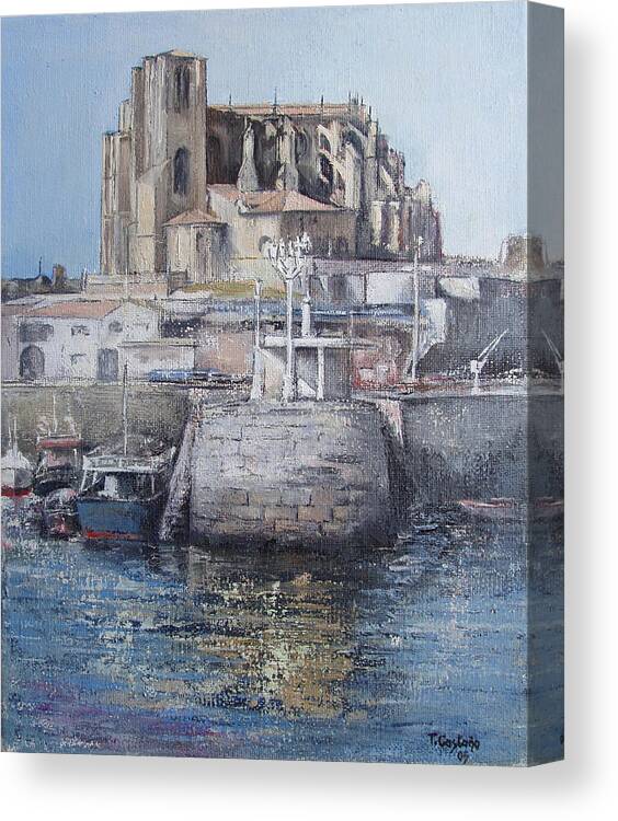 Castro Canvas Print featuring the painting Castro Urdiales by Tomas Castano