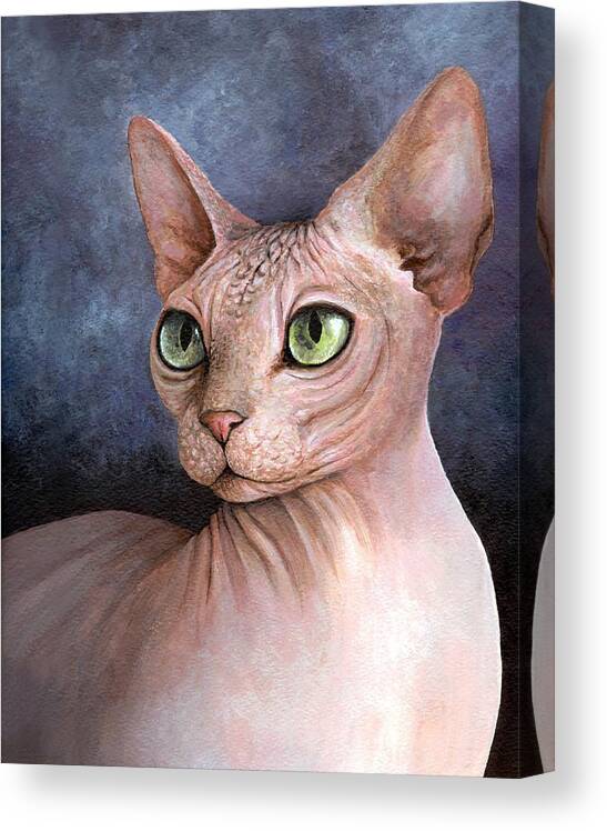 Cat Canvas Print featuring the painting Cat 578 Sphinx by Lucie Dumas