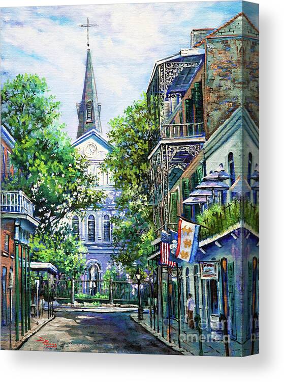 Louisiana Cathedral Canvas Print featuring the painting Cathedral at Orleans by Dianne Parks