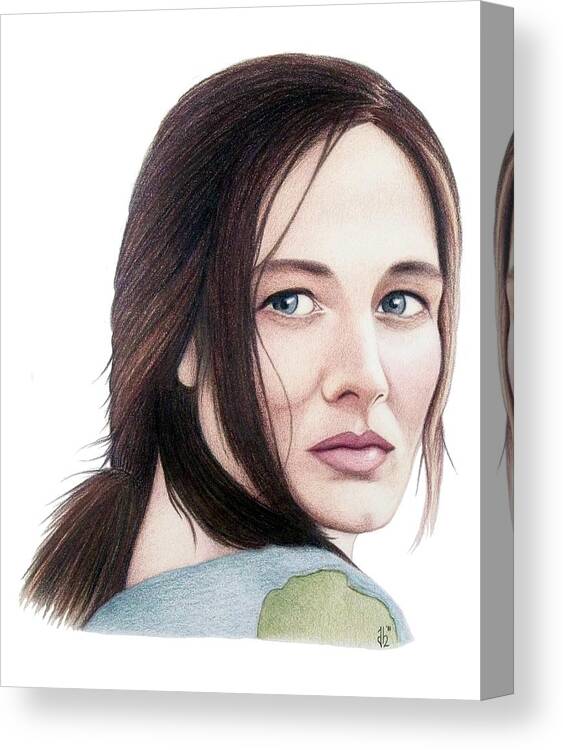 Drawing Canvas Print featuring the drawing Catherine McCormack by Danielle R T Haney