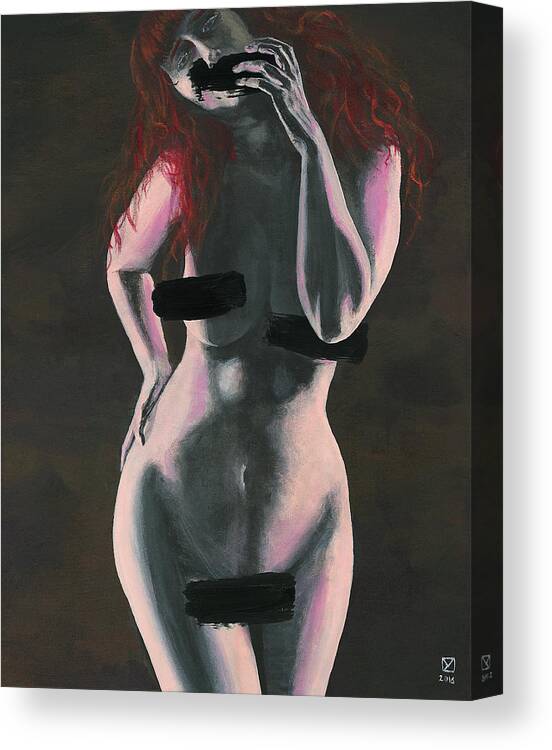 Acrylic Canvas Print featuring the painting Censored by Matthew Mezo