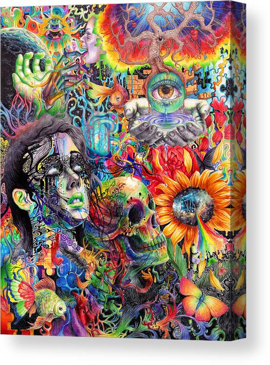 Trippy Canvas Print featuring the painting Cerebral Dysfunction by Callie Fink