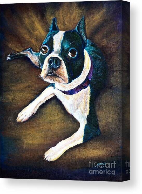 Pet Canvas Print featuring the painting Charles by AnnaJo Vahle