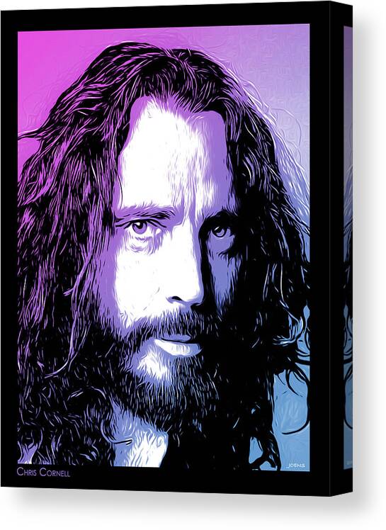 Chris Cornell Canvas Print featuring the digital art Chris Cornell Tribute by Greg Joens