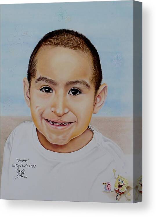 Christian Canvas Print featuring the pastel Christian by Tess Lee Miller