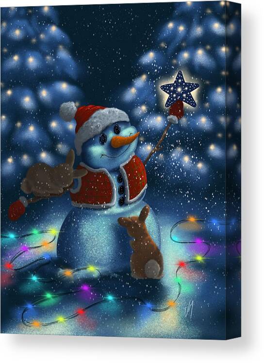 Christmas Canvas Print featuring the painting Christmas season by Veronica Minozzi