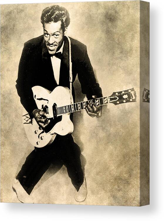 Songwriter Canvas Print featuring the digital art Chuck Berry by Anthony Murphy