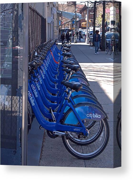 Citibike Canvas Print featuring the photograph Citibike by Newwwman