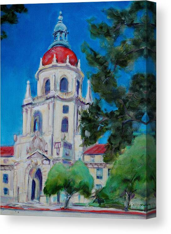 Pasadena. Historic Canvas Print featuring the painting City Hall by Richard Willson