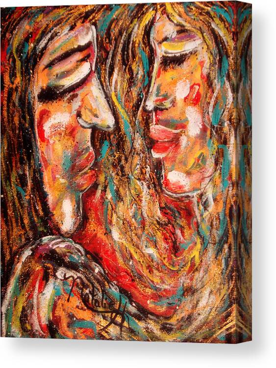 Romantic Canvas Print featuring the painting Close Encounter by Natalie Holland