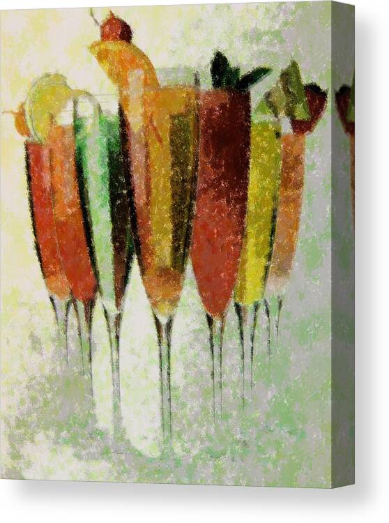 Abstract Canvas Print featuring the digital art Cocktail Impression by Florene Welebny