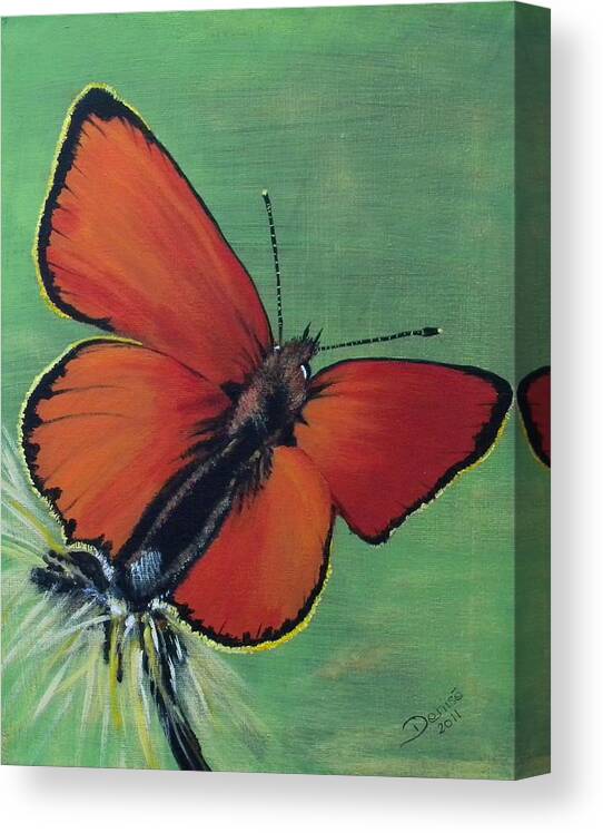 Butterfly Canvas Print featuring the painting Colorful Flight by Denise Hills