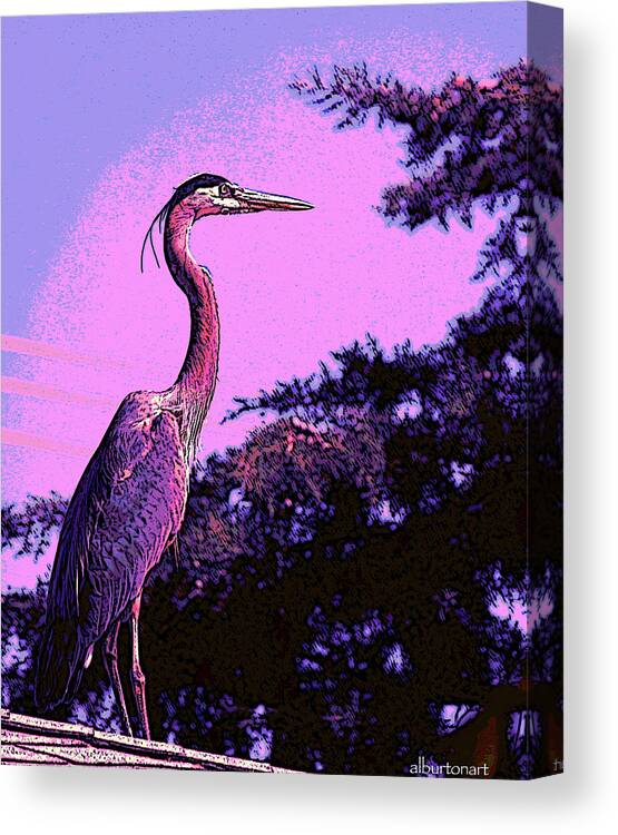 Heron Canvas Print featuring the photograph Colorful Heron by April Burton