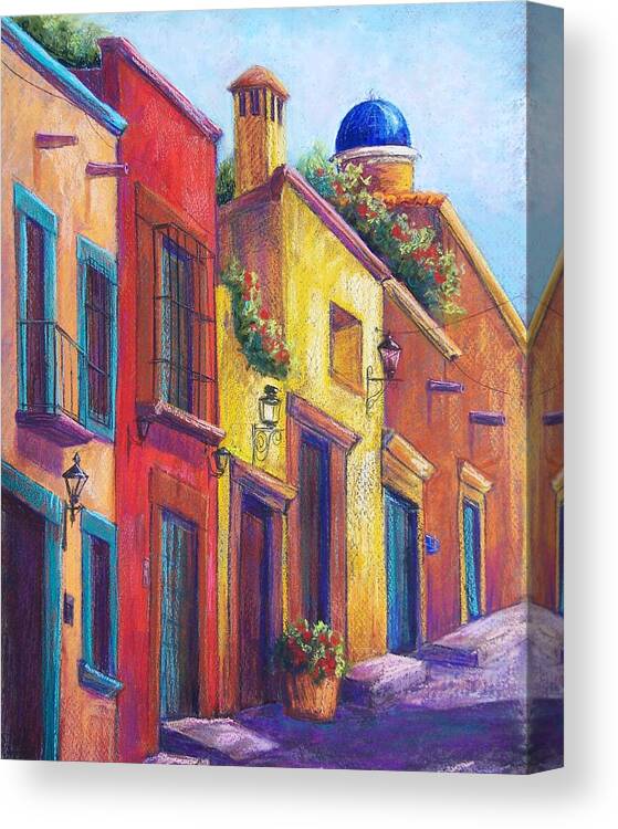 Landscape Canvas Print featuring the pastel Colorful San Miguel by Candy Mayer
