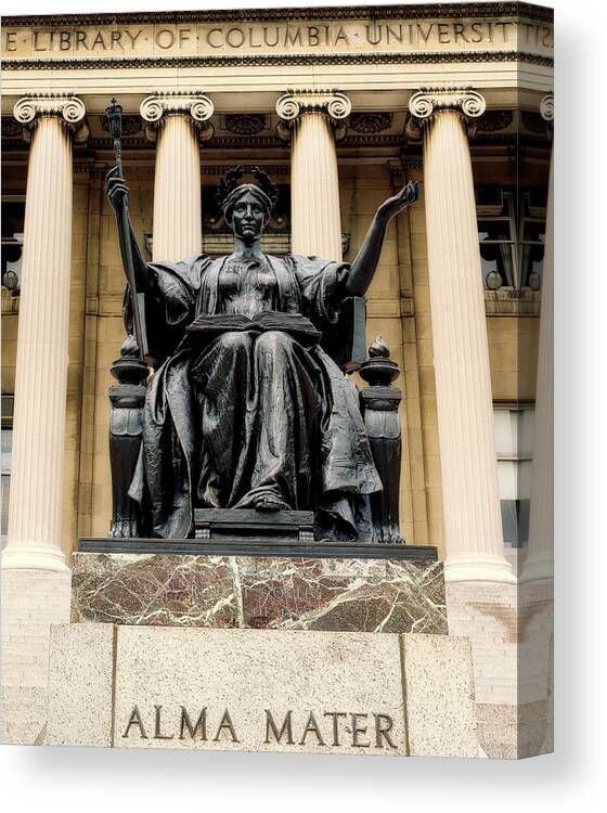 Columbia University Canvas Print featuring the photograph Columbia University Library - Alma Mater by Mountain Dreams