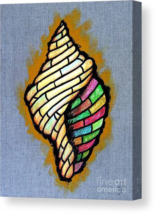 Conch Canvas Print featuring the painting Conch Shell by Jim Harris