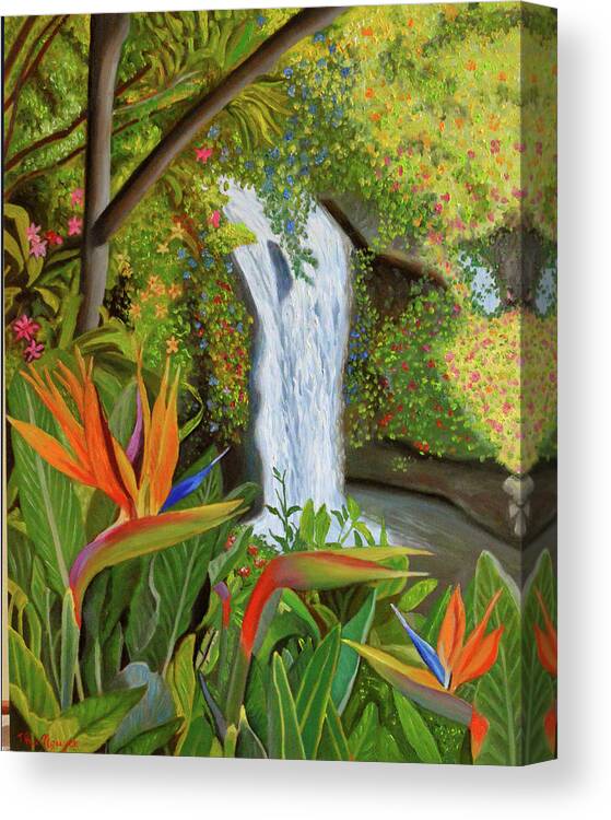 Paradise Canvas Print featuring the painting Conquest of Paradise by Thu Nguyen