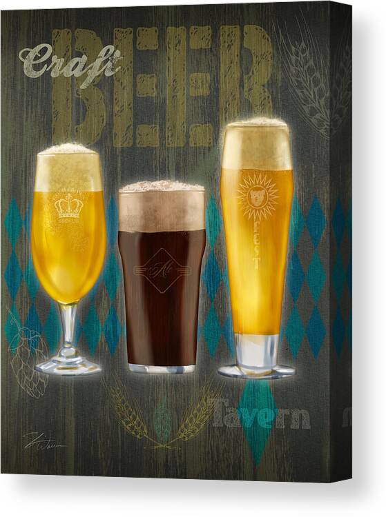 Craft Beer Canvas Print featuring the mixed media Craft Beer by Shari Warren